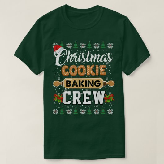 T-shirt Cookie de Noël Crew de cuisson amusant Noël Pyjama (Design devant)