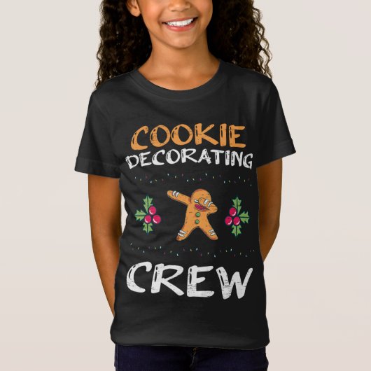 T-Shirt Cookie Décor Crew Noël Dabbing Gingerbre (Devant)