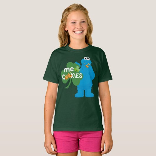 T-shirt Cookie Monster | Amour shamrock (Devant entier)
