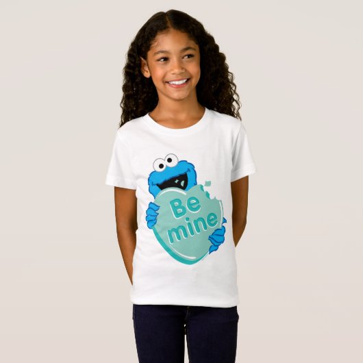 T-Shirt Cookie Monster "Be Mine" Candy Saint-Valentin (Devant entier)