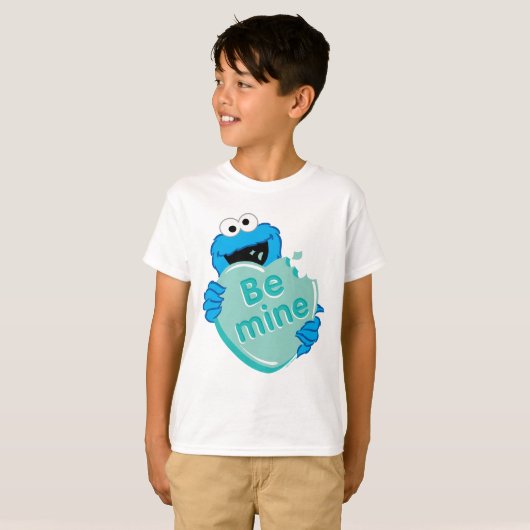 T-shirt Cookie Monster "Be Mine" Candy Saint-Valentin (Devant entier)