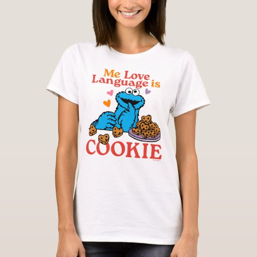 T-shirt Cookie Monster | Citation de la Saint Valentin (Devant)