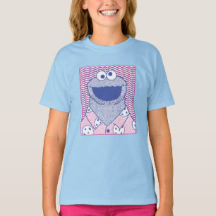 T-shirt Cookie Monster Cookie Bouton Bas