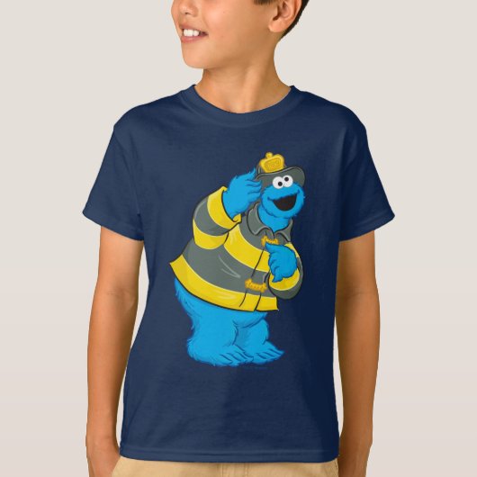 T-shirt Cookie Monster | Costume pompier (Devant)