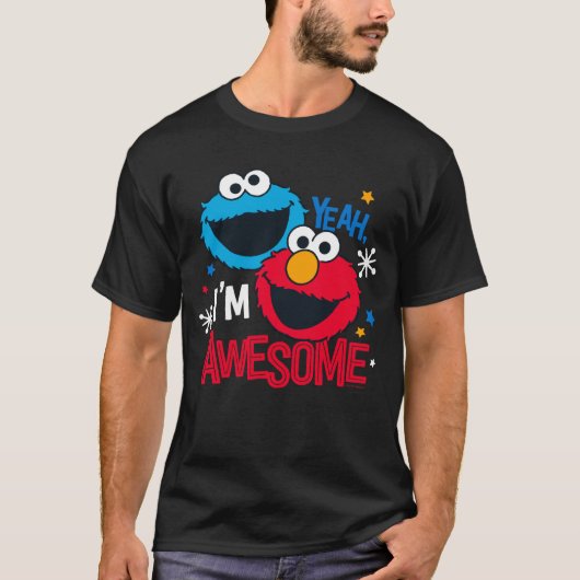 T-shirt Cookie Monster & Elmo | Ouais, je suis formidable (Devant)