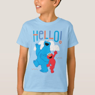 T-shirt Cookie Monster et Elmo Bonjour !