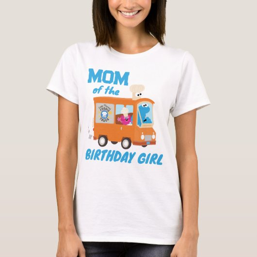 T-shirt Cookie Monster Food Truck Maman of the Birthday Gi (Devant)