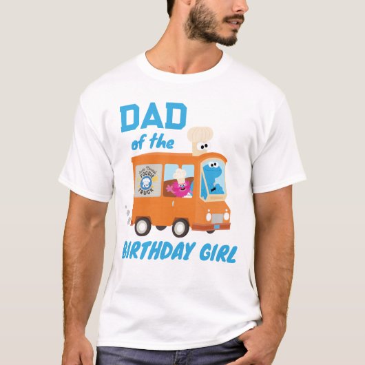 T-shirt Cookie Monster Food Truck Papa of the Birthday Gir (Devant)