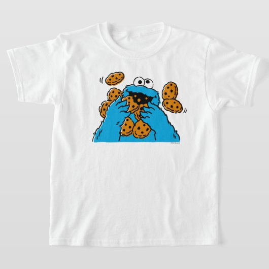 T-shirt Cookie Monster mangeant tous les cookies (Poser)