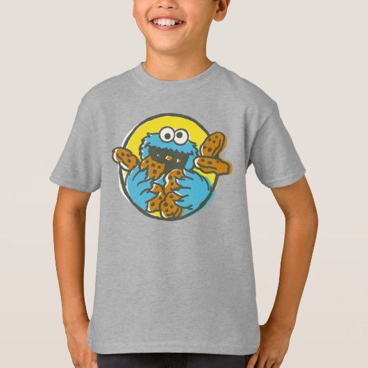 T-shirt Cookie Monster Retro (Devant)
