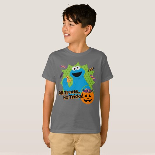 T-shirt Cookie Monster | Tous Les Traitements, Pas De Truc (Devant entier)