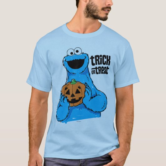 T-shirt Cookie Monster - Tricoter Ou Traiter (Devant)