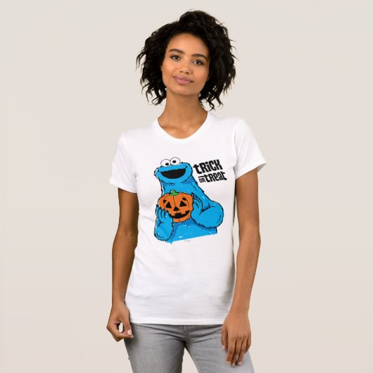 T-shirt Cookie Monster - Tricoter Ou Traiter (Devant entier)