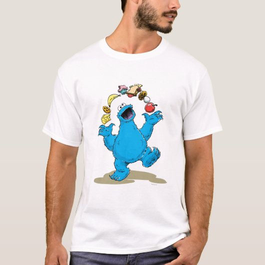 T-shirt Cookie Monster Vintage Jonglant (Devant)