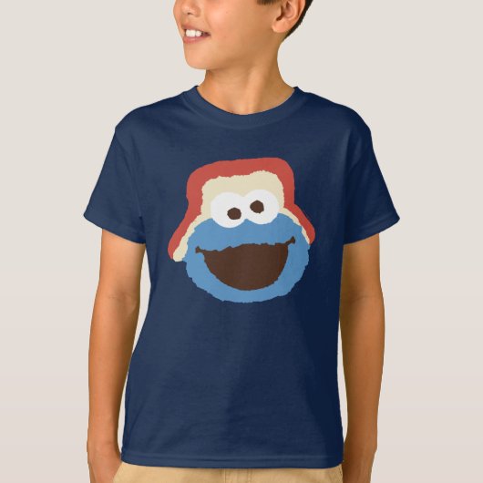 T-shirt Cookie Monster Woodland Face (Devant)