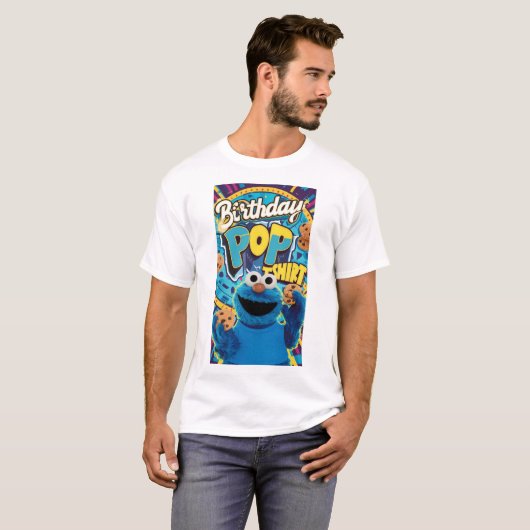 T-shirt "Cookie Monster's Birthday Bash : Pop Edition !" (Devant entier)