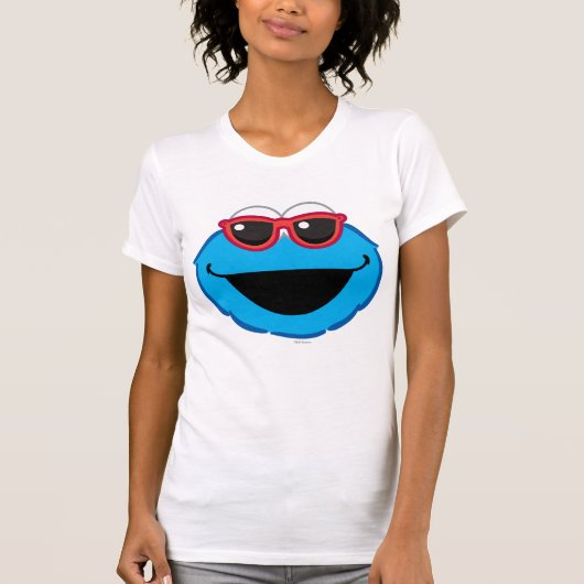 T-shirt Cookie Souriant visage avec lunettes de soleil (Devant)
