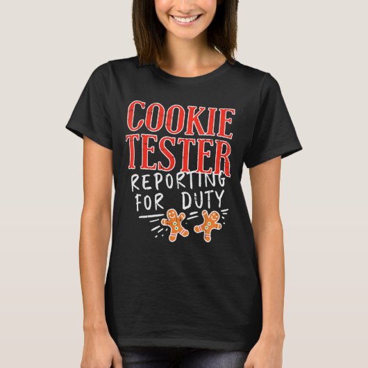 T-shirt Cookie Tester Rerting Duty Funny Christmas Xmas Ki (Devant)