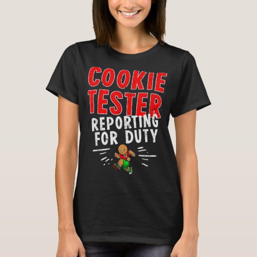 T-shirt Cookie Tester Rerting Duty Funny Husband Christmas (Devant)