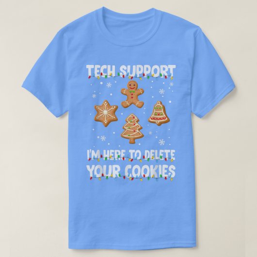 T-shirt Cookies Eater Computer Tech Support Joke Christmas (Design devant)