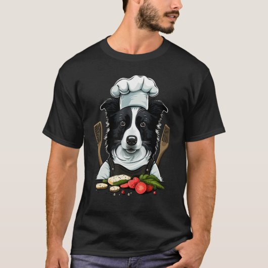 T-shirt Cooking Border Collie Restaurant cook on Border Co (Devant)