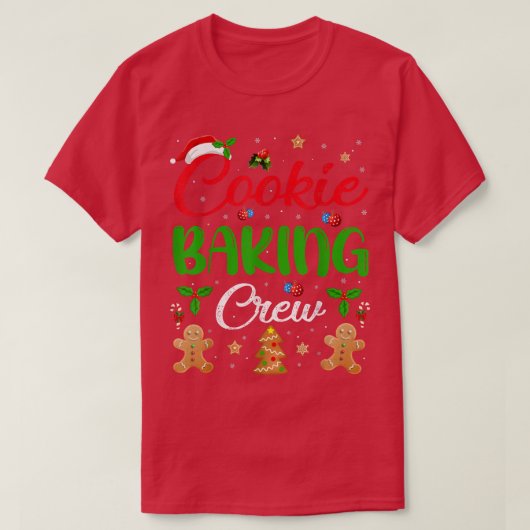T-shirt Cooking Lover Xmas Pajama Funny Cookie Baking Crew (Design devant)