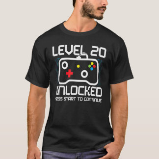 T-shirt Cool 20e anniversaire chemise niveau 20 vidéo débl