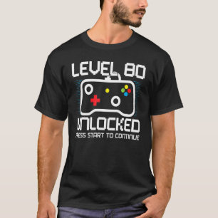 T-shirt Cool 80e anniversaire chemise niveau 80 vidéo débl