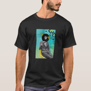 T-shirt Cool Abstrait Vinyl Record Disque Head Illustrat