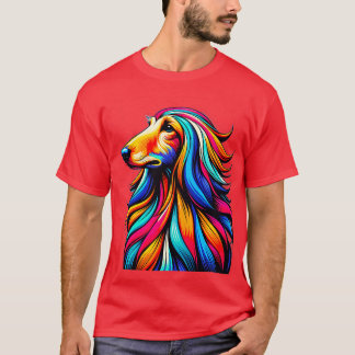 T-shirt Cool Afghan Hound Chien coloré Afghan Hound Art