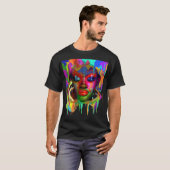 T-shirt Cool Africaine femme Afro couleur visage peint (Devant entier)