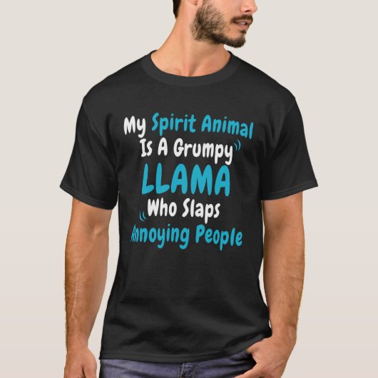 T-shirt Cool Alpaca My Spirit Animal Is A Grumpy Llama  Sa (Devant)