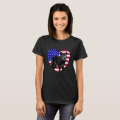 T-shirt Cool American Timber Wolve Big Canine Heart Silhou (Devant entier)