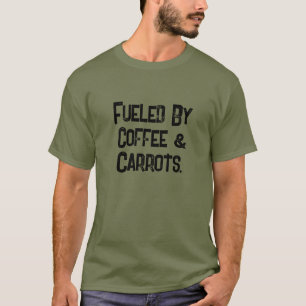 T-shirt Cool amusant alimenté par café et carottes Hommes