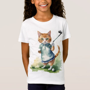 T-Shirt Cool amusant Chat Golfer Golfing Humour animal