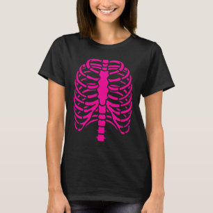 T-shirt Cool amusant Pink Skeleton Rib Cage Halloween