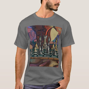 T-shirt Cool Artsy Jeu d'échecs Pièces Art Abstrait