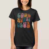 T-shirt Cool Aunt Club Groovy Retro Smile Heart on back (Devant)
