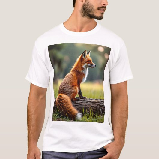 T-shirt cool avec design original renard (Devant)