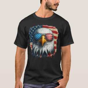 T-shirt Cool Bald Eagle Lunettes de soleil américaines Pat