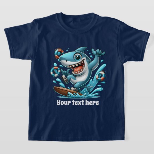 T-shirt Cool Beach ajouter texte unisex enfants requin (Poser)