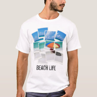 T-shirt Cool Beach Life Umbrella Photo Frame Collage