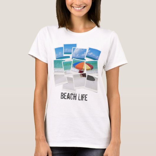 T-shirt Cool Beach Life Umbrella Photo Frame Collage (Devant)