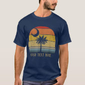 T-shirt cool beach palm tree ajouter du texte (Devant)