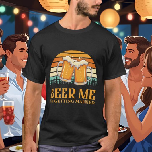 T-shirt Cool bière moi se marier mot art