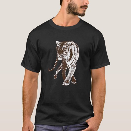 T-shirt Cool Big Wild Cat Tiger Marcher Stalking Prey Wild (Devant)