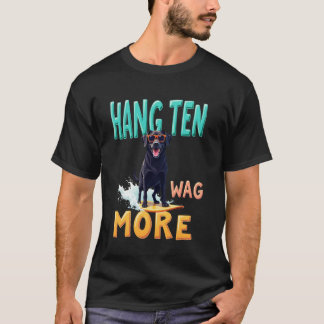T-shirt Cool Black Labrador Surfing Chien