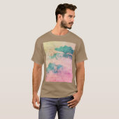 T-shirt Cool Blue Grunge Aquarelle Sky Paysage (Devant entier)