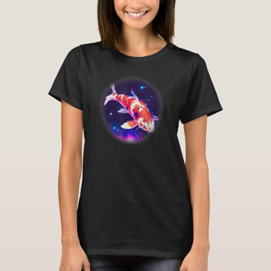 T-shirt Cool blue purple Night Asian koi fish, Japanese ca (Devant)