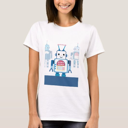 T-shirt Cool Blue Robot Cadeaux Nouveautés (Devant)